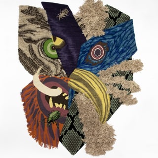 Verschiedene bunte Texturen in abstrakter Komposition.