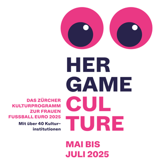 Plakat für Zürcher Kulturprogramm zur Frauen-Fussball-EM 2025.