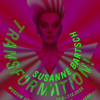 Plakat der Ausstellung 'Transformation!' im Museum für Gestaltung Zürich mit bunter Figurendarstellung.