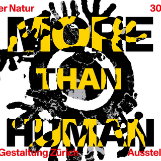 Plakat mit Text 'More Than Human', Design mit Natur, Museum Zürich, 2026.