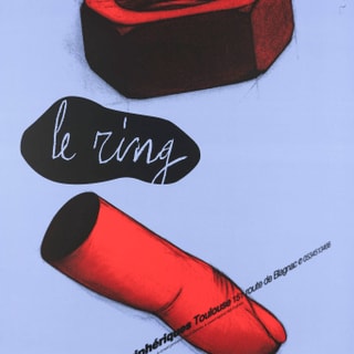 Grafisches Poster mit "Le Ring" und rotem Schraubenelement und Schlauch.