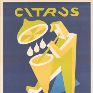 Abstraktes Poster mit Zitronenmotiv und Text