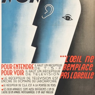 Vintage französisches Plakat gegen Fernsehen, Titel 'NON'.