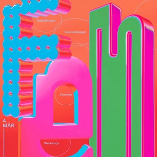 Buntes Poster für FemPalais Festival der Frauen in Stuttgart, 2023.