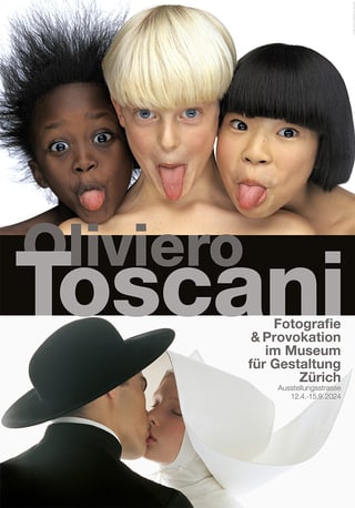 Werbeposter von Oliviero Toscani Ausstellung in Zürich.