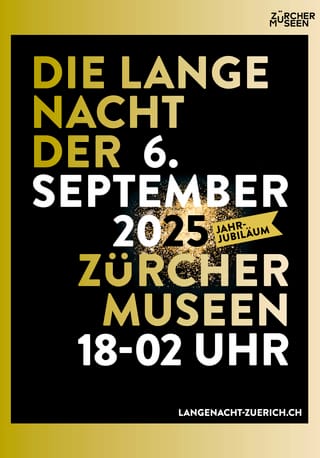 Poster für die Lange Nacht der Zürcher Museen 2025.