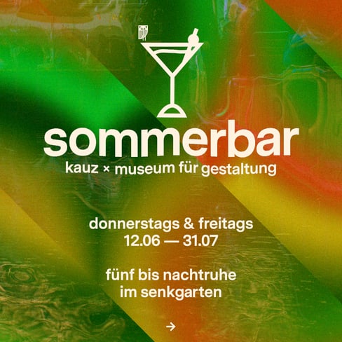 Werbung für Sommerbar mit Datum und Uhrzeit im Senkgarten.