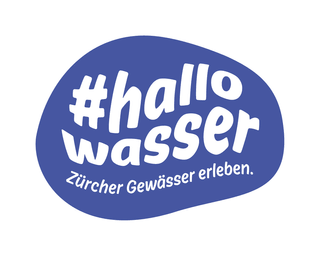 #hallwasser Logo, Zürcher Gewässer erleben.",