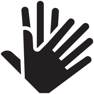 Symbol von zwei überlappenden Händen.