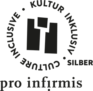 Logo von Pro Infirmis, Kultur Inklusiv, Silber.