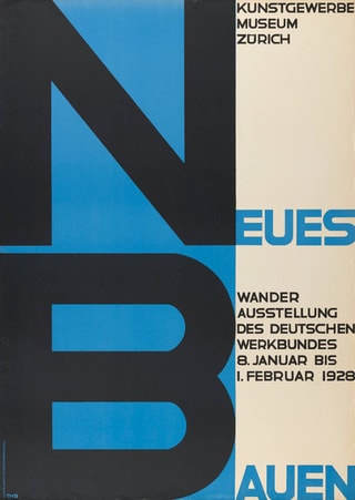 Plakat für Ausstellung im Kunstgewerbemuseum Zürich, 1928.