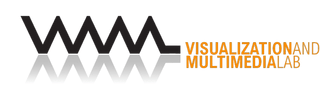 Logo des Visualization and Multimedia Lab mit schwarzem Hintergrund.