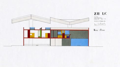 Architekturzeichnung eines Gebäudes von Le Corbusier.