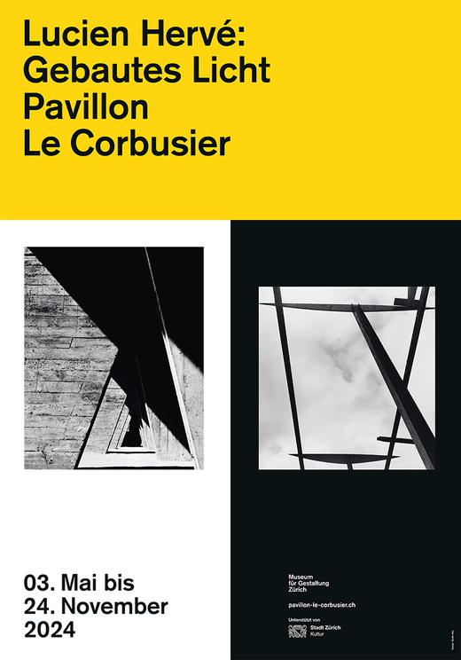 Poster für Lucien Hervé Ausstellung im Pavillon Le Corbusier.