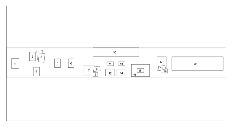 Diagramm mit nummerierten Rechtecken und Linien.